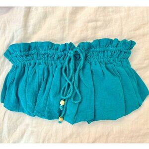 Free People Teal Crop Bubble Top